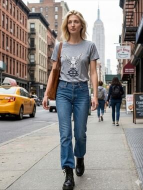 #48 - American Apparel Grey T shirt Fits  Women Medium